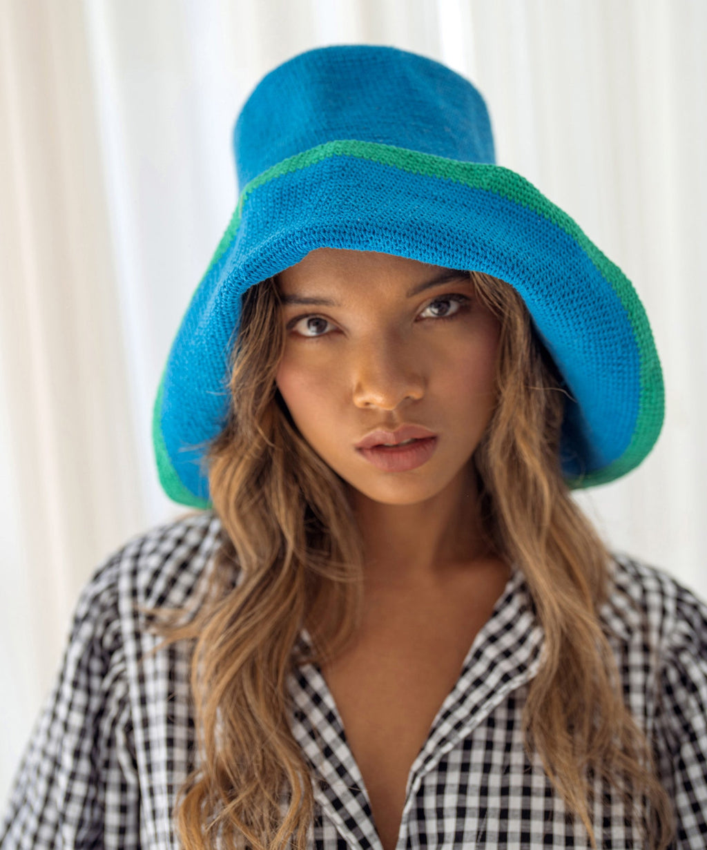 Florette Crochet Bucket Hat in Nude White